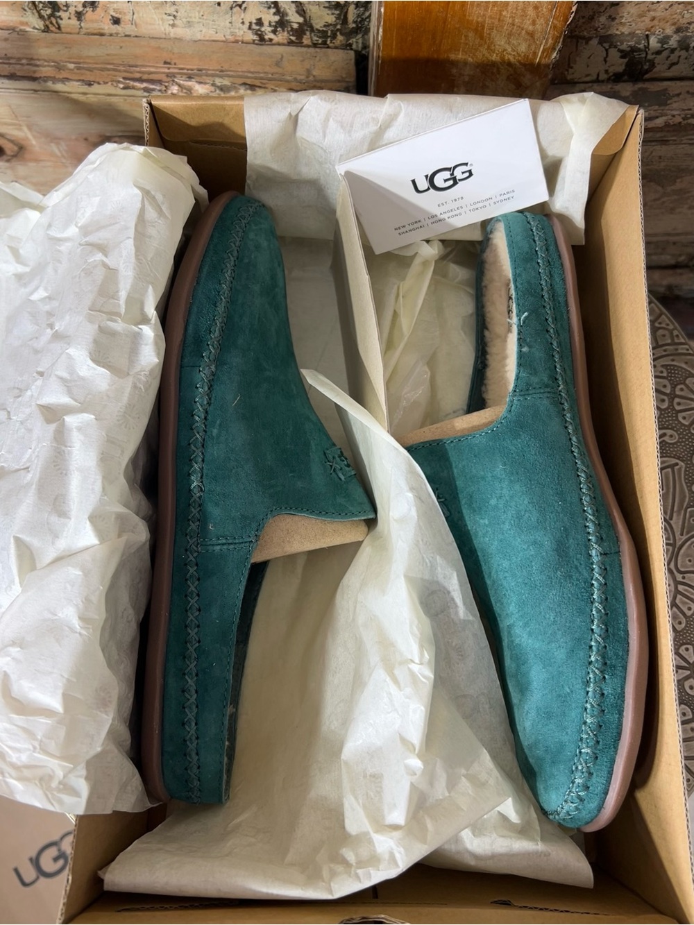 UGG • NEW Women's Tamara suede slippers in a teal green color - Picture 10 of 10
